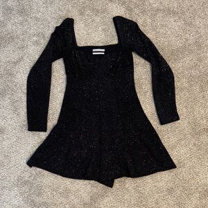 Urban Outfitters Black Sparkle Long Sleeve Romper